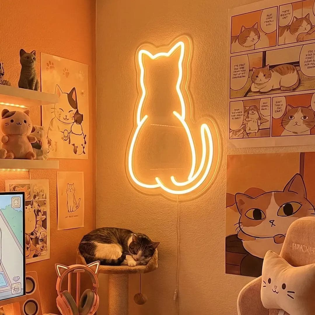 Cat LED Neon Sign vista 1