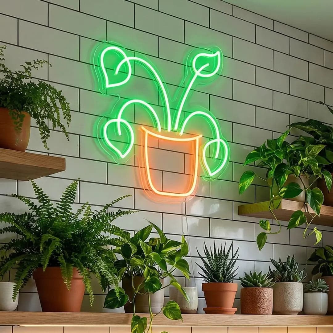 Plant LED Neon Sign vista 1