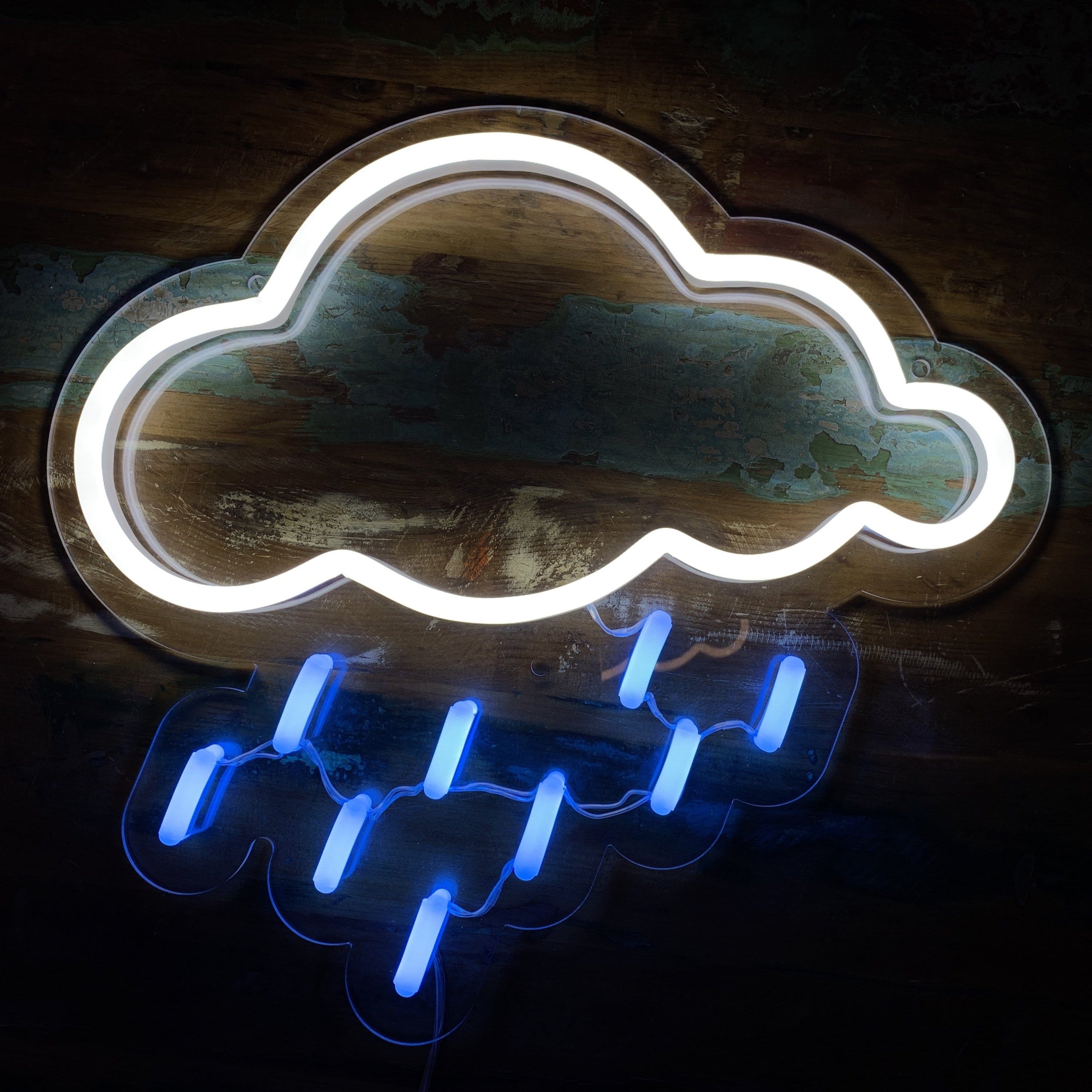 Rain Cloud LED Neon Sign vista 1