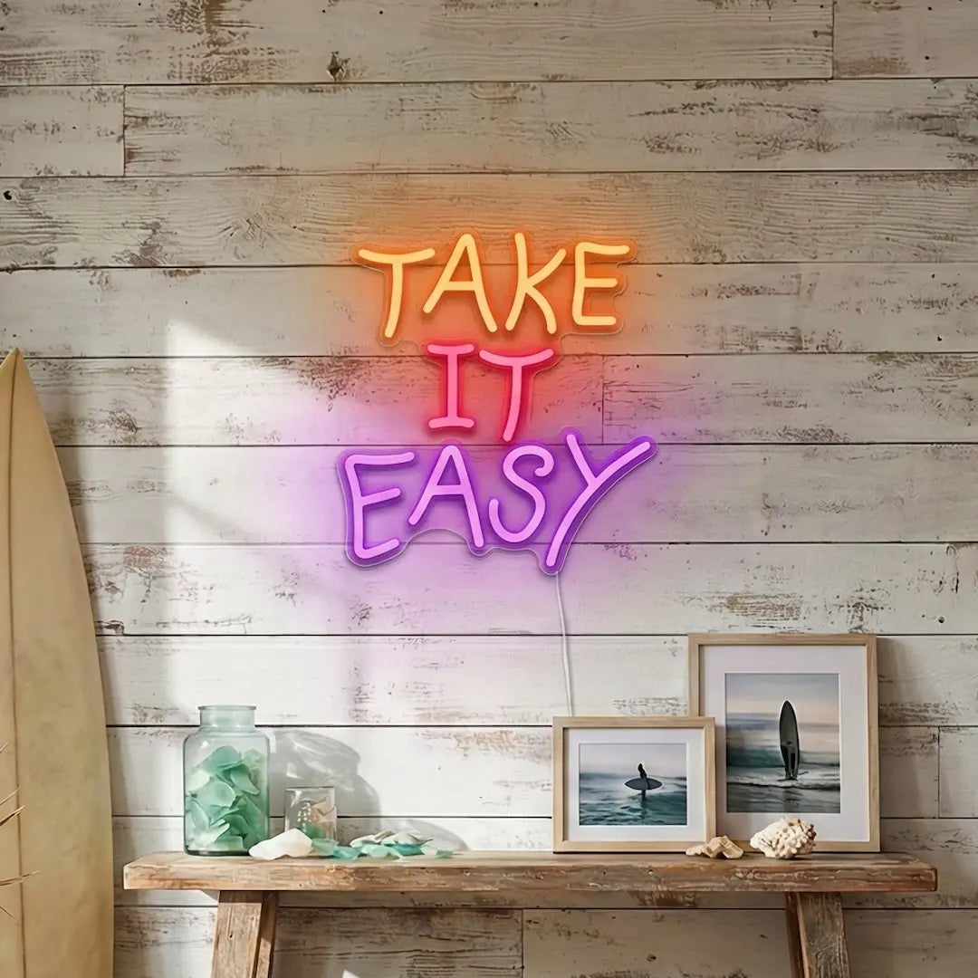 Take It Easy LED Neon Sign vista 1